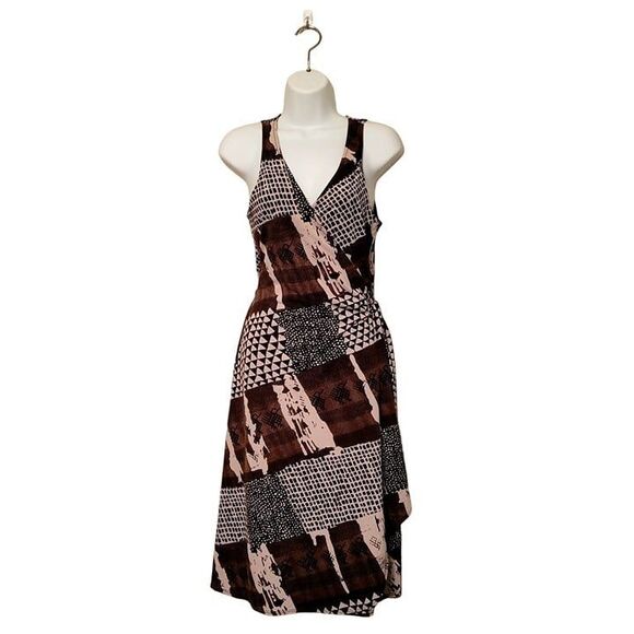 BCBGMAXAZRIA	Womens Dress Brown M Wrap Around Tie Animal Print Sleeveless - Picture 7 of 7